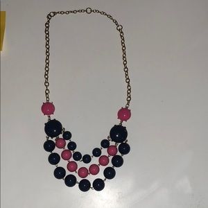 Pink ,Gold and Navy Blue Necklace